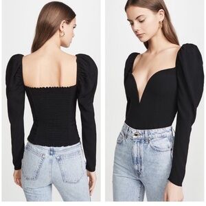 Reformation Black Long Sleeve Top